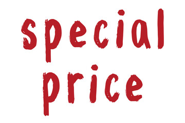 Special price lettering Handwritten word Modern brush calligraphy Template for marketing ad, print, web, banner, poster, flyer Ink illustration