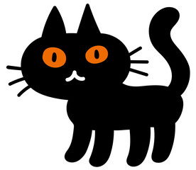 ハロウィンモチーフのポップで可愛いイラスト黒猫 ベクター