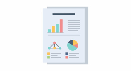 Business Report with Bar Graph Pie Chart and Network Diagram.