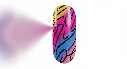 Colorful computer mouse with graphic design