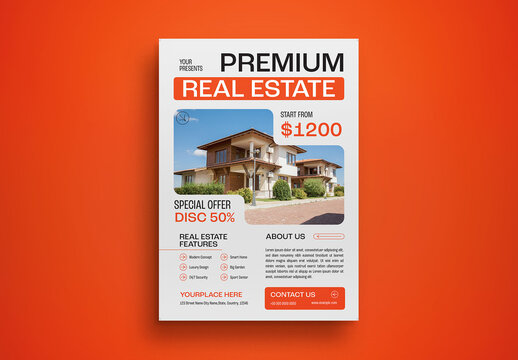 White Utilitarian Real Estate Property Flyer Layout