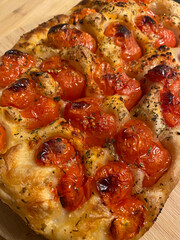 Focaccia with tomatoes