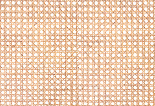 Seamless pattern from rattan. Beige colored wicker pattern isolated on white background