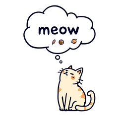 cat with speech bubble meow