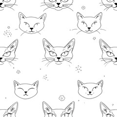 seamless pattern with cats