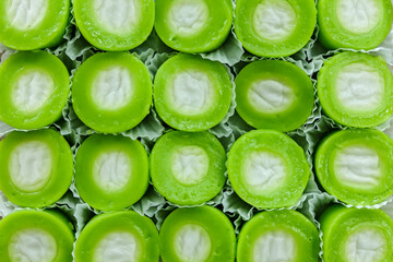 Talam Pandan – a traditional Malaysian delicacy with a fragrant pandan layer and creamy coconut...