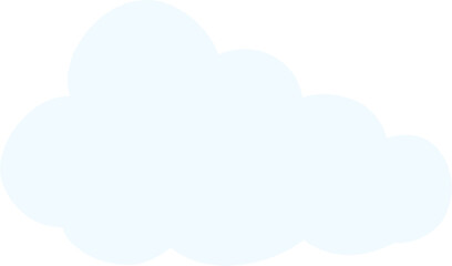 Soft Pale Blue Cloud Silhouette – Minimal Cartoon Weather Element PNG