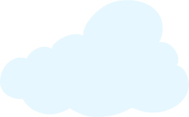 Soft Pale Blue Cloud Silhouette – Minimal Cartoon Weather Element PNG