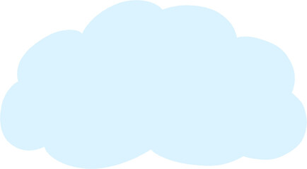 Soft Blue Cloud Silhouette – Minimal Cartoon Weather Element PNG