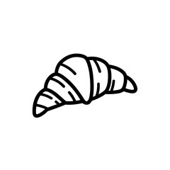 Outline of a croissant on a white background  