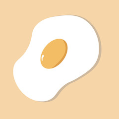 Fried Egg Vector Flat Style
