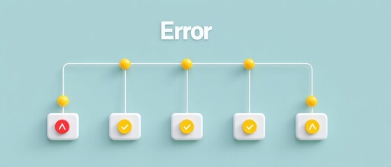 Error handling process digital environment infographic visual tech support informative layout problem resolution concept