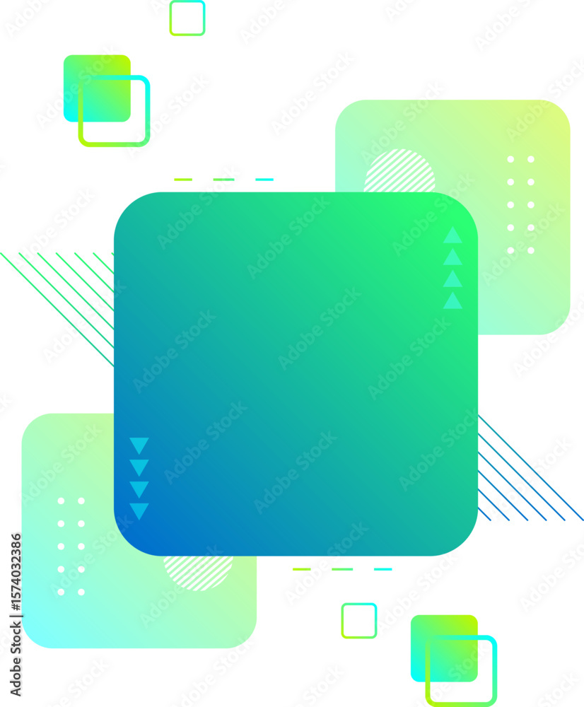Poster gradient abstract square shape geometric vector design. trendy colorful fluid shape. modern abstract