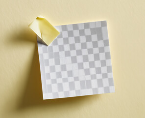 Blank squared paper sheet clipped with metal binder against white background in minimalist office stationery flat lay

