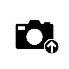 Camera, photo upload icon isolated on white background