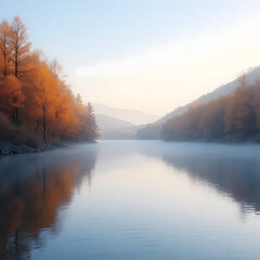 Fototapeta premium morning mist over the river