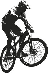 MTB Downhill Jump Athlete Silhouette - Dynamic Rider Vector
