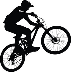 MTB Downhill Jump Athlete Silhouette - Dynamic Rider Vector