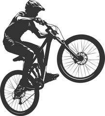 MTB Downhill Jump Athlete Silhouette - Dynamic Rider Vector