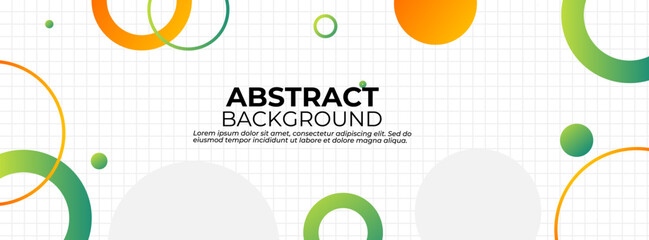 Vibrant abstract background with geometric circles and a grid pattern, ideal for modern website headers and creative projects.
