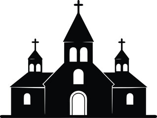 orthodox church silhouette vector.
