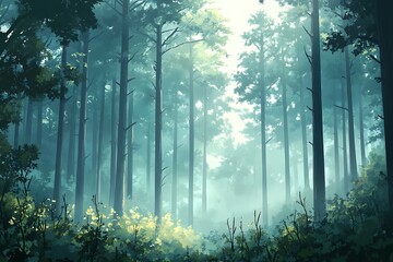 Obraz premium morning in the forest