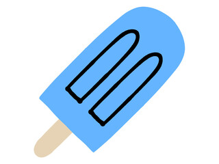 シンプルなソーダ味アイスキャンディーのイラスト素材