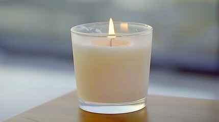 Warmth emanates from a serene candle, casting a soft glow in a tranquil ambiance creating a sense
