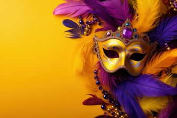 Festive arrangement celebrating mardi gras with vibrant colors and traditional elements, creating a joyful and festive atmosphere