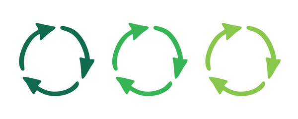 Hand drawn recycle arrow icon Recycling resources symbol Reuse of materials, zero waste, green environment, saving the planet
