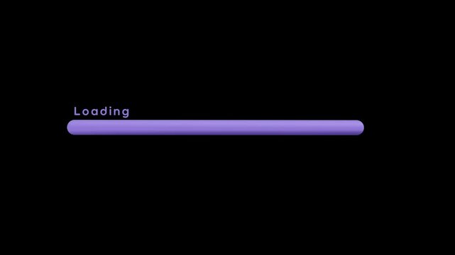 Loading line bar animation with transparent background. Loading icon purple color