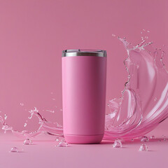 perfume bottle and pink background