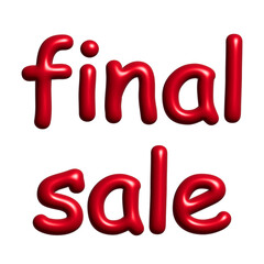 Final sale lettering 3d word Template for marketing ad, print, web, banner, poster, flyer