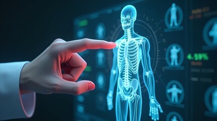 Interactive Holographic Human Anatomy Exploring 3D Medical Imaging Technology