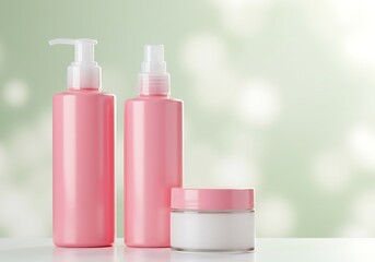 Clean Modern Pink Cosmetic Product Container Mockup for Beauty Packaging