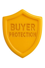 Obraz premium 3D render of a glossy orange shield with 