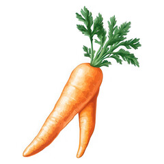 Vibrant orange carrots with fresh green leafy tops