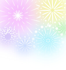 虹色花火のはがき　カラフルな縦型ポストカード