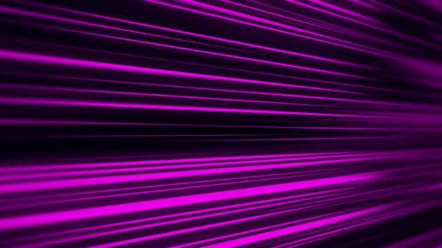 Bright neon lines of purple and pink running parallel to each other on a dark background. Light bars or lasers moving through space.