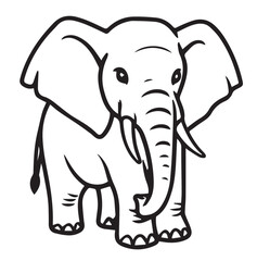 Fototapeta premium funny elephant cartoon vector, big, safari, fun, cartoon, vector, baby, character, nature