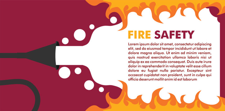fire safety banner template vector illustration cartoon flat design natural fires and disasters