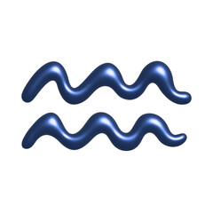 3d aquarius zodiac sign Astrology clipart Element for design