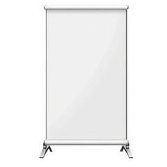 White display banner with silver stand image