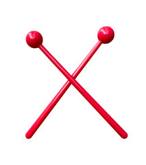 red crossed xylophone stick isolated