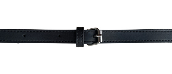 black leather strap on white background