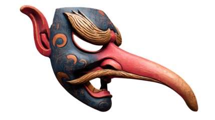 Balinese Garuda Mask, isolated on transparent background