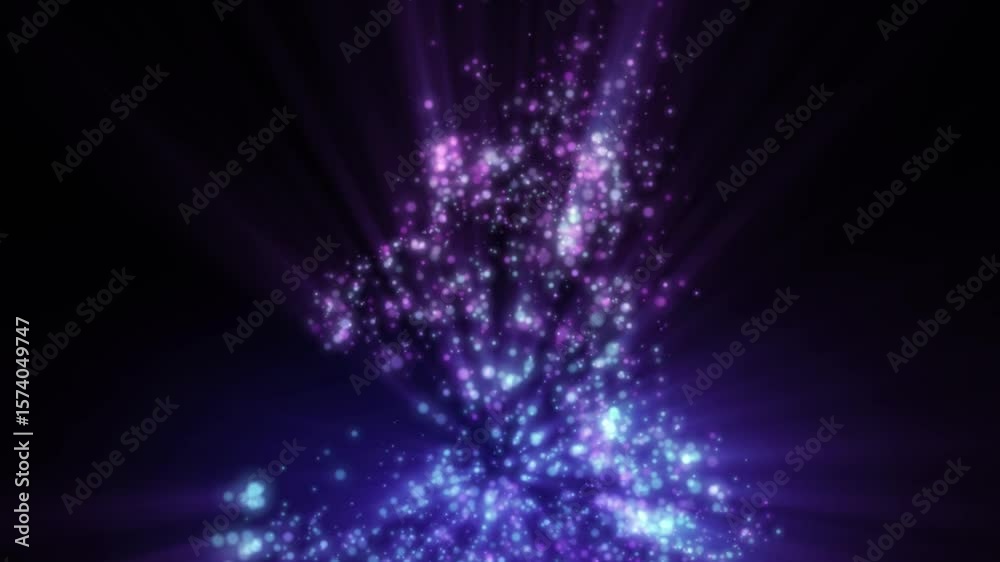 Wall mural abstract fantasy background shiny particles dust rays and energy flow loop