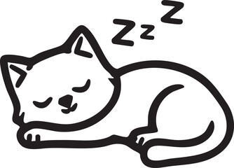 Fototapeta premium Cute sleeping cat illustration for relaxation and calm themes