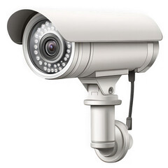 White surveillance camera with infrared L E Ds security camera