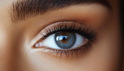 Close-up of a mesmerizing blue eye.